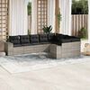 vidaXL Garden Sofa Set Light Gray PE rattan, Powder-coated steel, Polyester