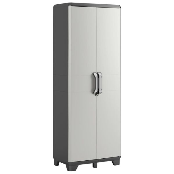 Keter Tall Cabinet Black and Grey Polypropylene Tall Adjustable Feet