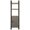 vidaXL Bookshelf Brown and black Solid Mango Wood and Powder-Coated Iron