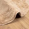 vidaXL Shaggy Rug Beige Polyester 79 in x 79 in Non-slip Rug Round