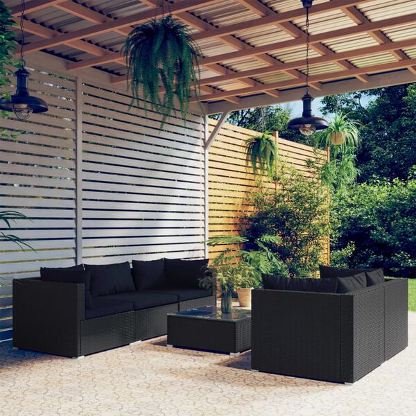 vidaXL Garden Lounge Set Black