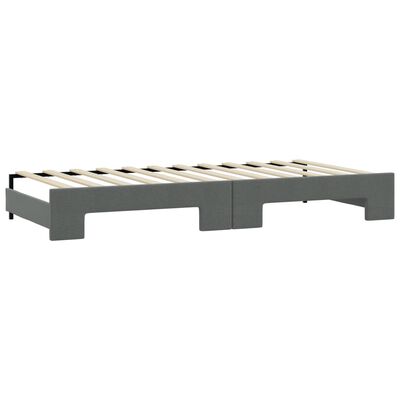 vidaXL Daybed with Trundle Dark Gray 39.4"x74.8" Fabric