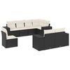 vidaXL Garden Sofa Set Black PE rattan, powder-coated steel, 100% polyester