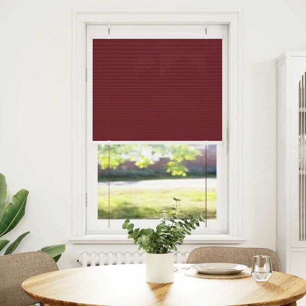 vidaXL Pleated Blind Bordeaux Red 100% Polyester 31.5 x 59.1 in