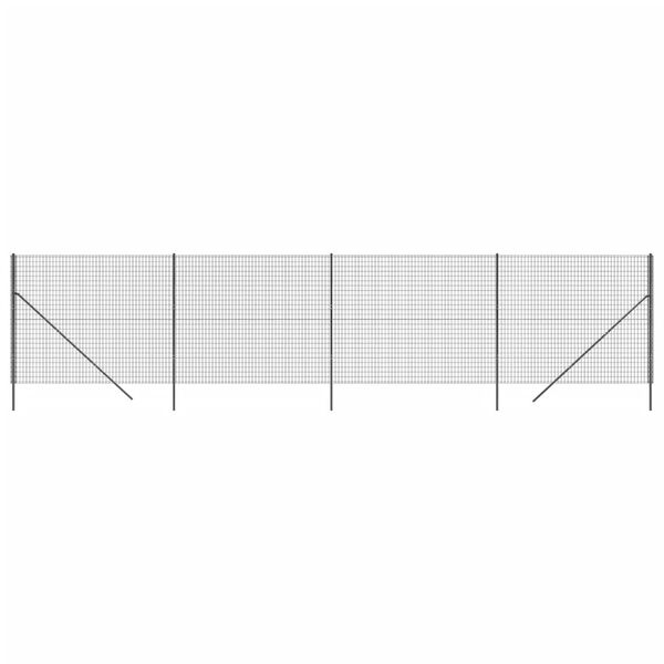 vidaXL Wire Mesh Fence Anthracite 4.6x32.8' Galvanised Steel