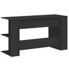 vidaXL Desk Black Engineered Wood Large Desk Rectangular Modern