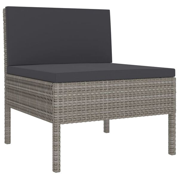 vidaXL Garden Lounge Set Grey PE rattan Medium Modular