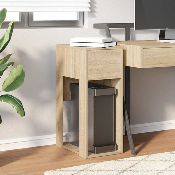 vidaXL Computer Tower Stand Sonoma oak Engineered wood
