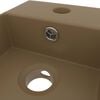 vidaXL Bathroom Sink with Overflow Ceramic Matt Cream