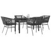 vidaXL Garden Dining Set Black Poly Rattan 5 Piece