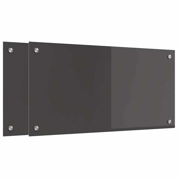 vidaXL Kitchen Backsplash 2 pcs Dark Grey 31.50 x 15.75 in