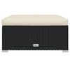 vidaXL Garden Lounge Set Black PE rattan, powder-coated steel, plastic