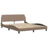 vidaXL Bed Frame Cappuccino Faux leather, metal, solid pine wood, plywood