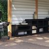 vidaXL Outdoor Kitchen Cabinet Set of 2 Black Solid Pine Wood Large