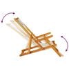 vidaXL Folding Beach Chair Taupe Acacia Wood Medium Foldable