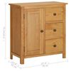vidaXL Cupboard Natural Oak Solid oak wood Medium Cupboard Rectangular