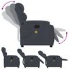 vidaXL Massage Recliner Chair Dark Grey Velvet, Metal, Plywood Standard