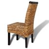 vidaXL Dining Chair Set of 6 Brown Solid mango wood and abaca Medium