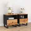 vidaXL Bedside Cabinet Set of 2 Natural Wood