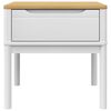 vidaXL Lamp Table White Solid Pine Wood Small Lamp Table Square