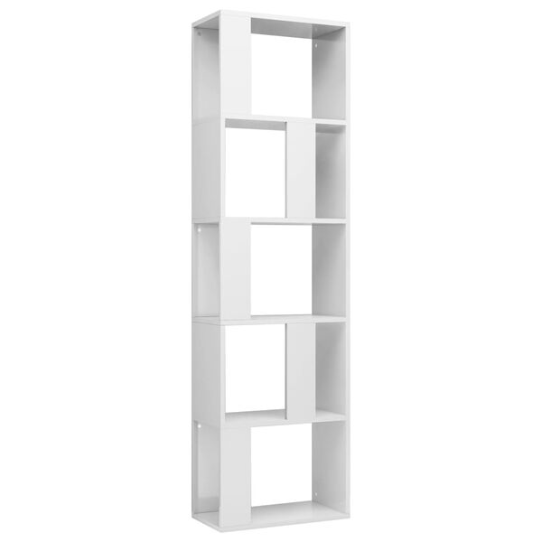 vidaXL Book Cabinet High gloss white Engineered wood Standard