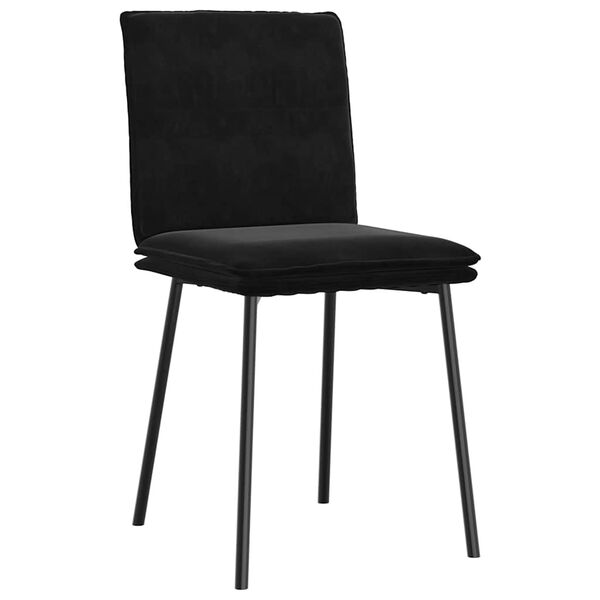 vidaXL Dining Chair Set of 6 Black Velvet (100% polyester), plywood, metal