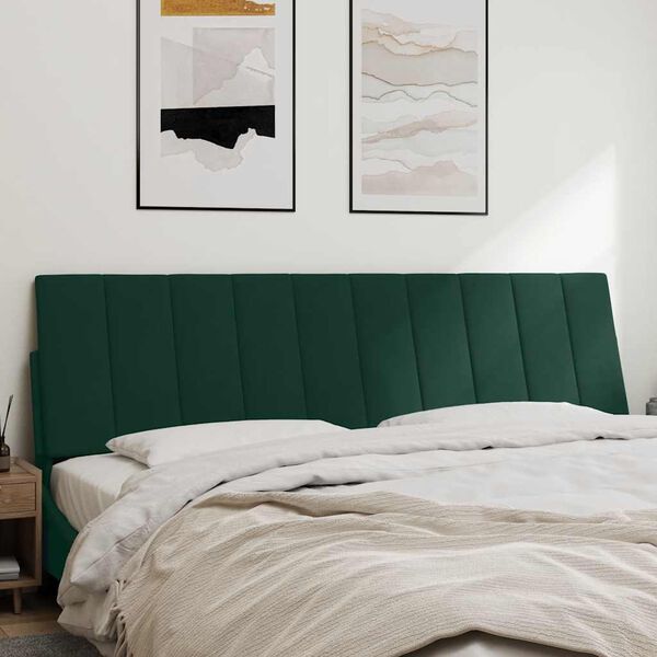 vidaXL Headboard Cushion Dark Green Velvet (100% polyester) 70.9 inch