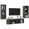 vidaXL TV Cabinet Set High gloss gray Engineered wood TV Cabinet Set