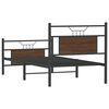 vidaXL Bed Frame Smoked Oak Engineered wood, Steel Small Single