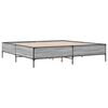 vidaXL Bed Frame Grey sonoma Engineered wood, Metal 78.7 x 78.7 in