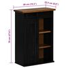 vidaXL Hanging Cabinet Black Solid pine wood, Metal 19.3 x 8.9 x 27.6 in