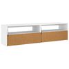 vidaXL TV Cabinet Set of 2 White Engineered Wood 29.5 x 13.8 x 15.7 in