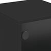 vidaXL Bedside Cabinet Black Engineered wood, glass, steel