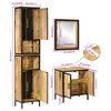 vidaXL Bathroom Furniture Set Natural wood and black