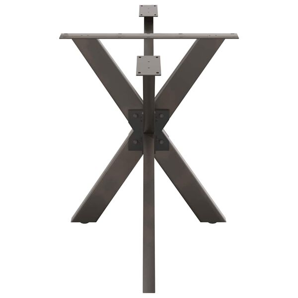 vidaXL Dining Table Leg Spider Shape Natural Steel 47.2 x 26.8 x (28.3-28.7) " Steel