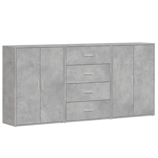 vidaXL Sideboard Concrete gray Engineered wood Medium Sideboard