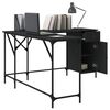 vidaXL Desk Black Engineered Wood Adjustable Feet Corner Desk