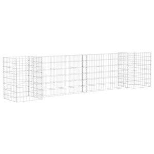 vidaXL Gabion Planter Silver Steel wire 102.4 x 15.7 x 23.6 in