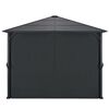 vidaXL Gazebo with Curtain Aluminum 9.8'x9.8' Black