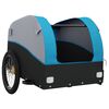 vidaXL Bike Trailer Black and Blue 66.1 lb Iron