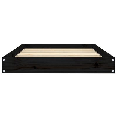 vidaXL Dog Bed Black 36"x25.2"x3.5" Solid Wood Pine