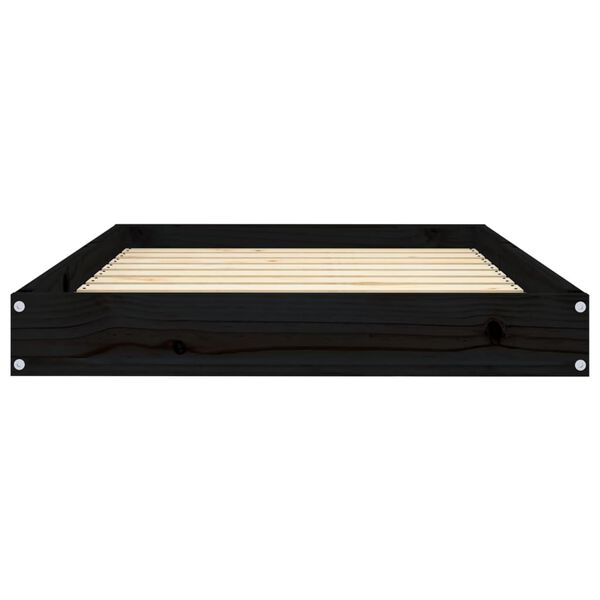 vidaXL Dog Bed Black Solid Pine Wood Medium Durable Dog Bed