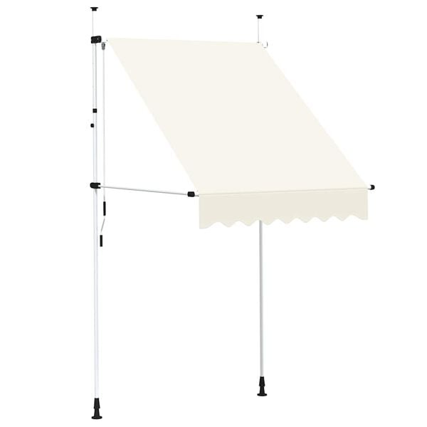 vidaXL Retractable Awning Cream Polyester with PU coating, Steel