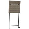 vidaXL Folding Bistro Chair Set of 4 Grey PE rattan Standard Foldable