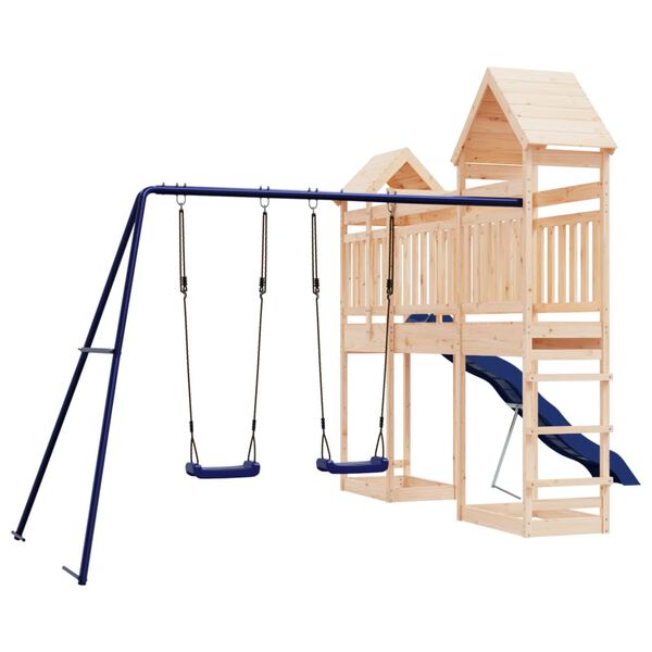 vidaXL Outdoor Playset Natural Solid Pine Wood Large Durable