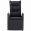 vidaXL Outdoor Dining Set with Cushion 11 pcs Black Poly rattan