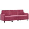 vidaXL Sofa Set Wine red Velvet (100% polyester), metal, textilene, plywood