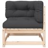 vidaXL Patio Sofa Anthracite Solid pine wood 2-Seater Modular