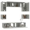 vidaXL TV Cabinet Set Set of 8 Concrete Grey Engineered Wood