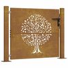 vidaXL Garden Gate 39.4x29.5" Corten Steel Tree Design